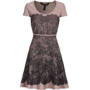 BCBG Mona A-Line Lace Print Stretch Dress